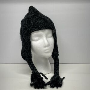 The North Face Women's OS Peruvian Cable Wool Blend Beanie Hat Ski Snow Black